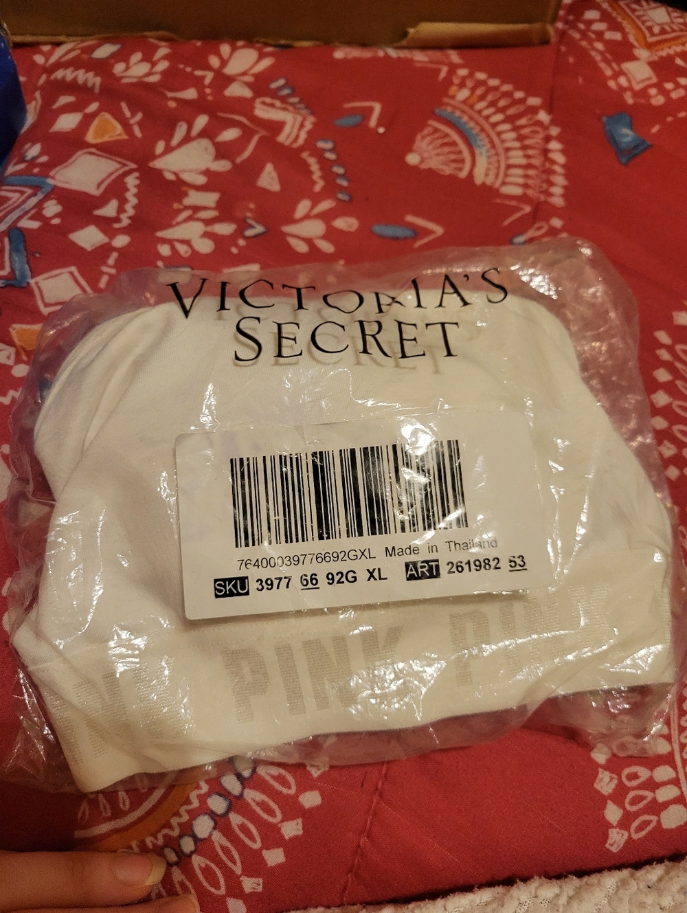Victoria's Secret White Bra with PINK Logo